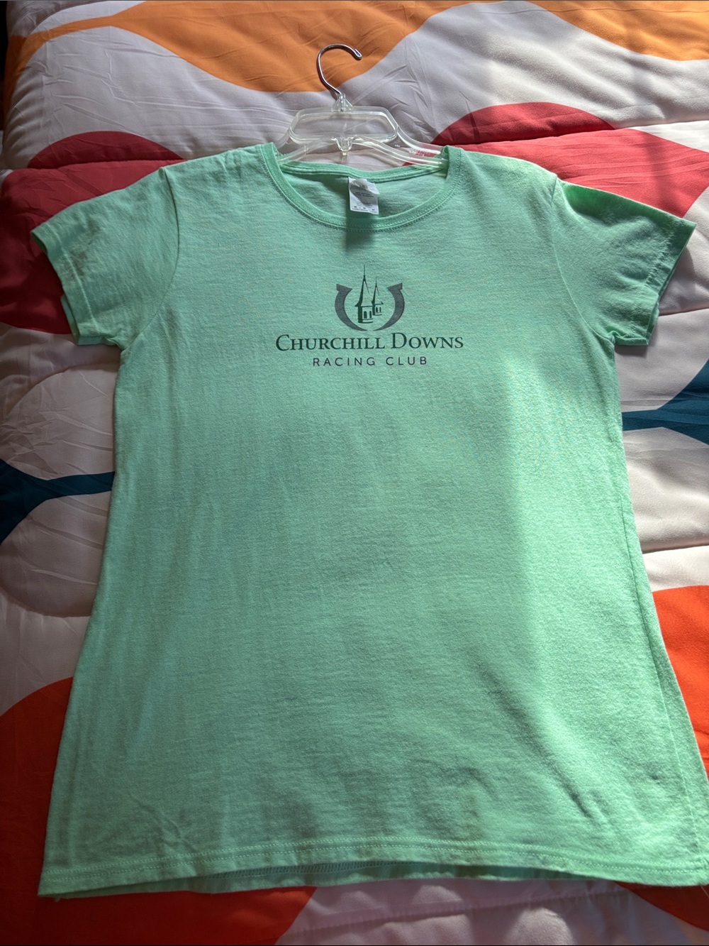 Hanes Women's Light Green Churchill Downs Racing Club Tee